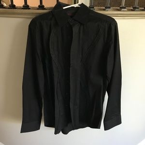 7 Diamonds Black Dress Shirt